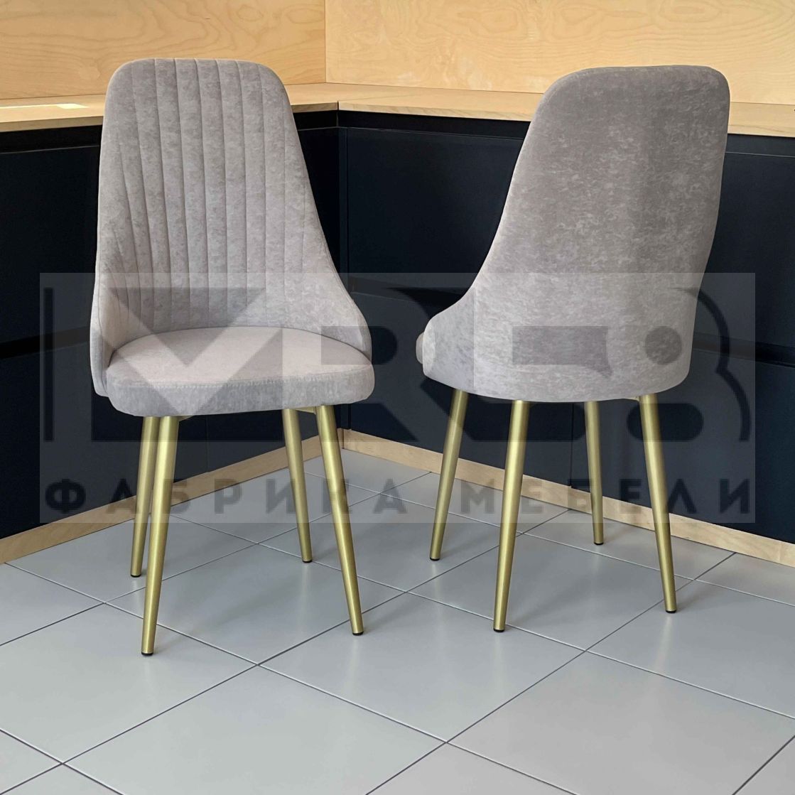 Стулья кухонные Прованс мягкие велюр Мокко/Золотой